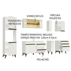 Armário de Cozinha Completa 260cm Branco Reims Madesa 04