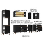 Armário de Cozinha Completa 260cm Preto Reims Madesa 04