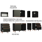 Armário de Cozinha Completa 260cm Preto Reims Madesa 06