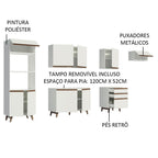 Armário de Cozinha Completa 320cm Branco Reims Madesa 01