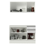 Armário de Cozinha Compacta 100% MDF 120 cm Frentes Branco Brilho Smart Madesa XP