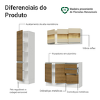 Armário de Cozinha Compacta 100% MDF 170 cm Branco/Rustic/Crema Smart Madesa 01