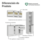Armário de Cozinha Compacta 100% MDF 170 cm Branco Smart Madesa 02