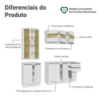 Armário de Cozinha Compacta 100% MDF 180 cm Branco Smart Madesa 03