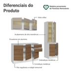 Armário de Cozinha Compacta 100% MDF 180 cm Branco/Rustic/Crema Smart Madesa 04