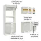 Armário de Cozinha Compacta 100% MDF 190 cm Frentes Branco Brilho Smart Madesa XP
