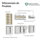 Armário de Cozinha Completa 100% MDF 240 cm Branco Smart Madesa 01