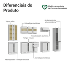 Armário de Cozinha Completa 100% MDF 290 cm Branco Smart Madesa 01