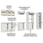 Armário de Cozinha Completa 100% MDF 300cm Branco Smart Madesa 02