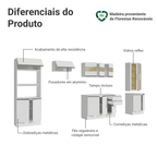Armário de Cozinha Completa 100% MDF 310 cm Branco Smart Madesa 04