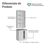 Kit Balcão + Cristaleira 70cm Branco Stella Madesa 02