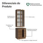 Kit Balcão + Cristaleira 70cm Rustic Stella Madesa 02