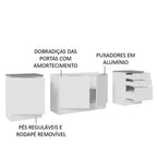 Armário de Cozinha Compacta 240cm Branco Stella Madesa 01
