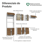 Armário de Cozinha Completa 270 cm Branco/Rustic Stella Madesa 12