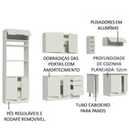 Armário de Cozinha Completa 290cm Branco Stella Madesa 01