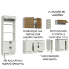 Armário de Cozinha Completa 290cm Branco/Branco/Rustic Stella Madesa 01