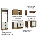 Armário de Cozinha Completa 290cm Rustic/Branco/Rustic Stella Madesa 01