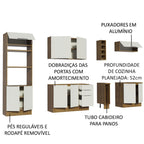Armário de Cozinha Completa 290cm Rustic/Branco Stella Madesa 01
