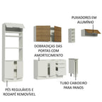 Armário de Cozinha Completa 290cm Branco/Branco/Rustic Stella Madesa 02