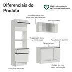 Armário de Cozinha Compacta com Balcão e Tampo Branco Topazio Pop Madesa