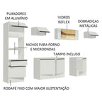 Armário de Cozinha Completa 300cm Branco Diamante Madesa 02