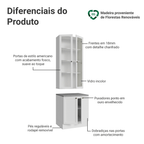 Kit Balcão + Cristaleira 70 cm Branco Vik Madesa 01