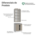 Kit Balcão + Cristaleira 70 cm Branco/Crema Vik Madesa 01