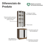 Kit Balcão + Cristaleira 70 cm Rustic/Branco Vik Madesa 01