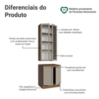 Kit Balcão + Cristaleira 70 cm Rustic/Crema Vik Madesa 01
