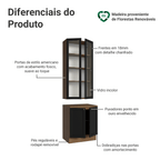 Kit Balcão + Cristaleira 70 cm Rustic/Preto Vik Madesa 01