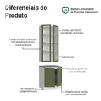 Kit Balcão + Cristaleira 70 cm Branco/Verde Vik Madesa 01