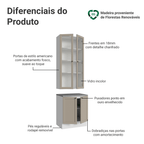 Kit Balcão + Cristaleira 70 cm Branco/Crema Vik Madesa 02