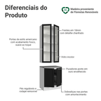 Kit Balcão + Cristaleira 70 cm Branco/Preto Vik Madesa 02