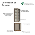 Kit Balcão + Cristaleira 70 cm Rustic/Crema Vik Madesa 02