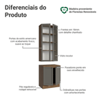 Kit Balcão + Cristaleira 70 cm Rustic/Cinza Vik Madesa 02