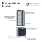 Kit Balcão + Cristaleira 70 cm Branco/Azul Vik Madesa 02