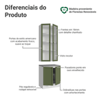 Kit Balcão + Cristaleira 70 cm Branco/Verde Vik Madesa 02