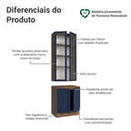 Kit Balcão + Cristaleira 70 cm Rustic/Azul Vik Madesa 02