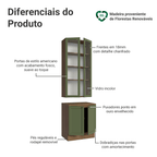 Kit Balcão + Cristaleira 70 cm Rustic/Verde Vik Madesa 02