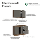 Armário de Cozinha Compacta 120 cm Rustic/Cinza Vik Madesa 01