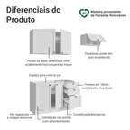 Armário de Cozinha Compacta 180 cm Branco Vik Madesa 02