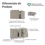 Armário de Cozinha Compacta 180 cm Branco/Crema Vik Madesa 02