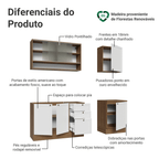 Armário de Cozinha Compacta 180 cm Rustic/Branco Vik Madesa 03