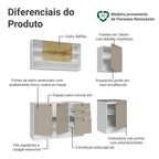 Armário de Cozinha Compacta 180 cm Branco/Crema Vik Madesa 04