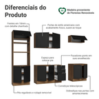 Armário de Cozinha Completa 270 cm Rustic/Preto Vik Madesa 01