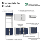 Armário de Cozinha Completa 270 cm Branco/Azul/Branco Vik Madesa 01