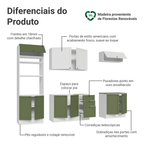 Armário de Cozinha Completa 270 cm Branco/Verde/Branco Vik Madesa 01
