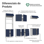 Armário de Cozinha Completa 270 cm Branco/Azul Vik Madesa 01