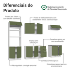 Armário de Cozinha Completa 270 cm Branco/Verde Vik Madesa 01