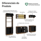 Armário de Cozinha Completa 270 cm Rustic/Preto Vik Madesa 02